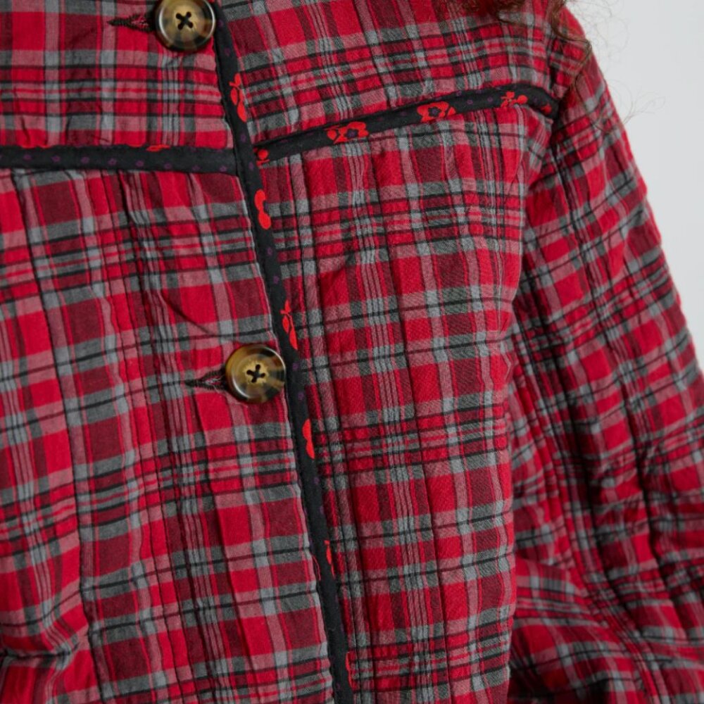NWOT Damson Madder Macy Quilted Jacket - Red Check US 12 UK 16 - Picture 3 of 8